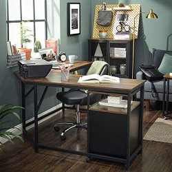 Hj�rneskrivebord - L-formet skrivebord - rustik brun 149 x 149