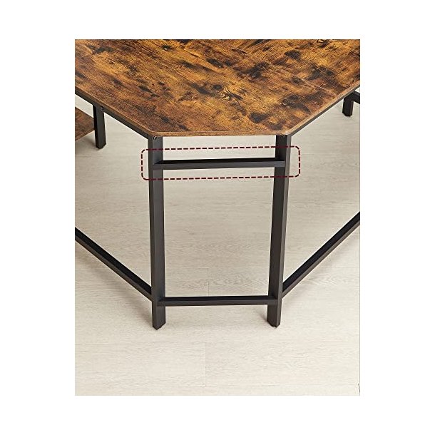 Hj�rneskrivebord - L-formet skrivebord - rustik brun 138 x 138