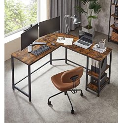 Hj�rneskrivebord - L-formet skrivebord - rustik brun 138 x 138