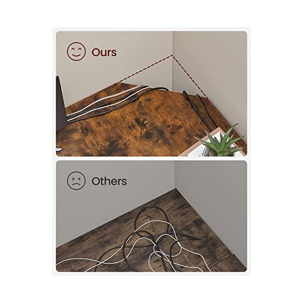 Hj�rneskrivebord - L-formet skrivebord - rustik brun 138 x 138