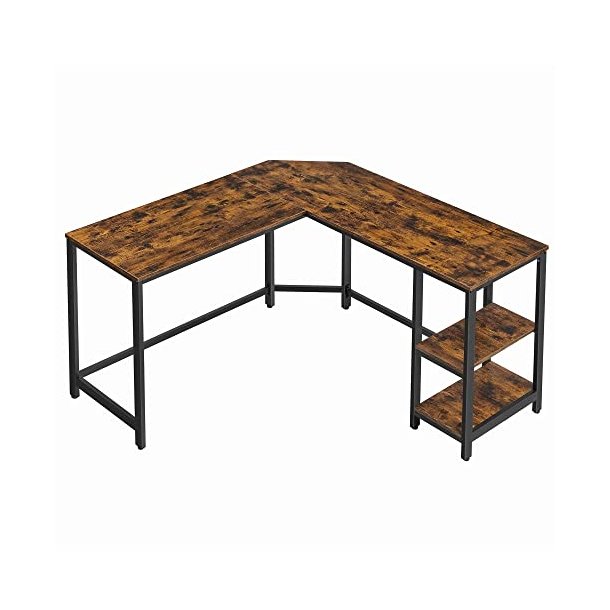 Hj�rneskrivebord - L-formet skrivebord - rustik brun 138 x 138