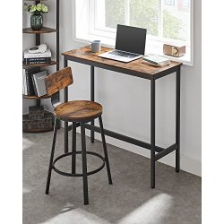 Barstole med rund sde - st med 2 barstole - rustik brun