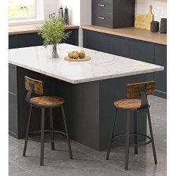 Barstole med rund sde - st med 2 barstole - rustik brun