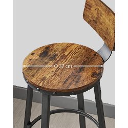 Barstole med rund sde - st med 2 barstole - rustik brun