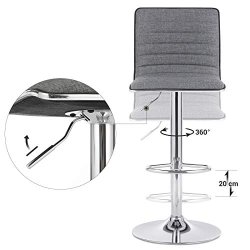 Barstole - s�t med 2 justerbare h�je stole med rygl�n - gr�