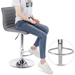 Barstole - s�t med 2 justerbare h�je stole med rygl�n - gr�