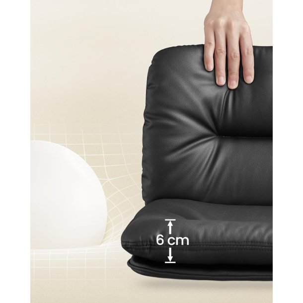 Barstole s�t af 2 - h�je stole med rygl�n og fodst�tte - sort