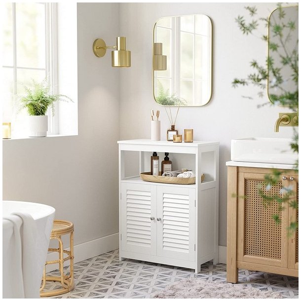 Kommode - hvid badevrelsesskab - skab 80 x 60 x 30 cm