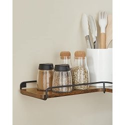 Hylder - 2 svvende L-formet hjrnehylder - rustik brune