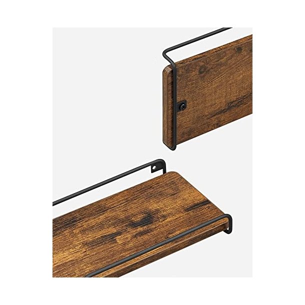 Hylder - 2 svvende L-formet hjrnehylder - rustik brune