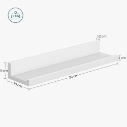 Hylder i tr - 3 vghngte svvende trhylder - hvide vghylder