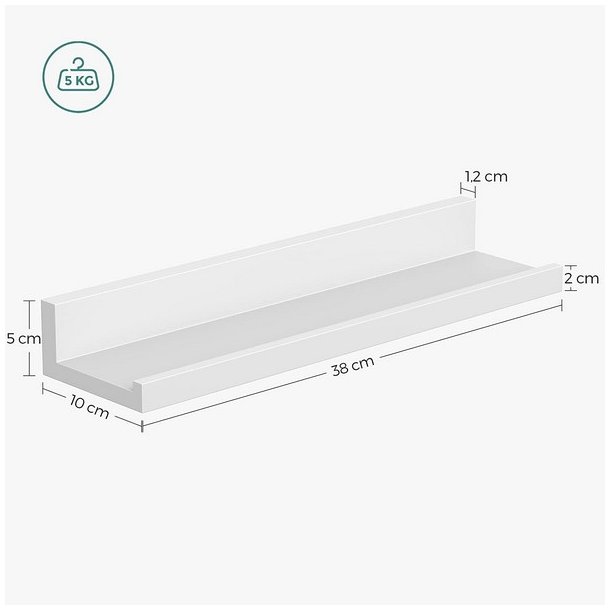 Hylder i tr - 3 vghngte svvende trhylder - hvide vghylder