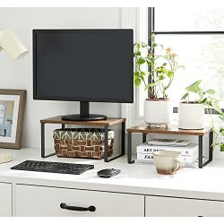 Hylder til bord - s�t med 2 stabelbare k�kkenhylder - rustik brun