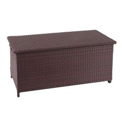 Polyrattan hyndeboks - brun hyndeboks p 320 liter - 63x135x52 Premium model