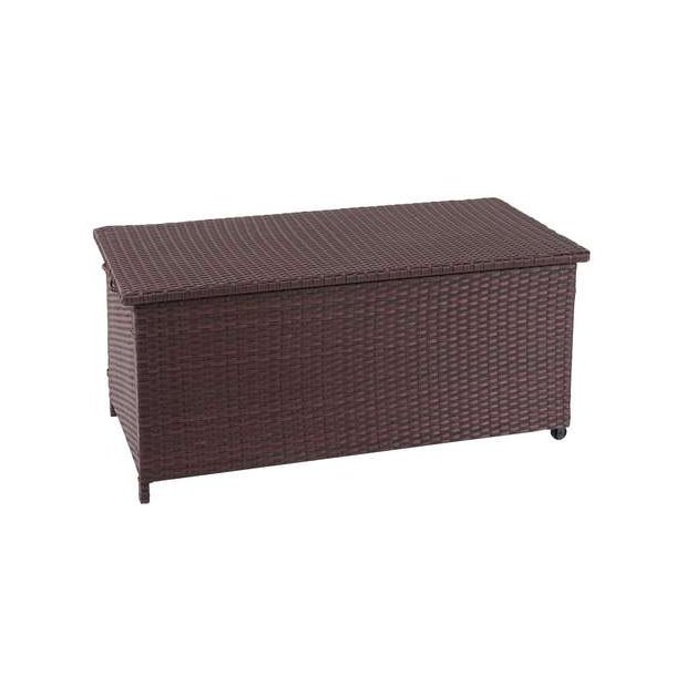 Polyrattan hyndeboks - brun hyndeboks p 320 liter - 63x135x52 Premium model