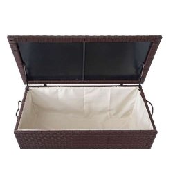 Polyrattan hyndeboks - brun hyndeboks p 320 liter - 63x135x52 Premium model