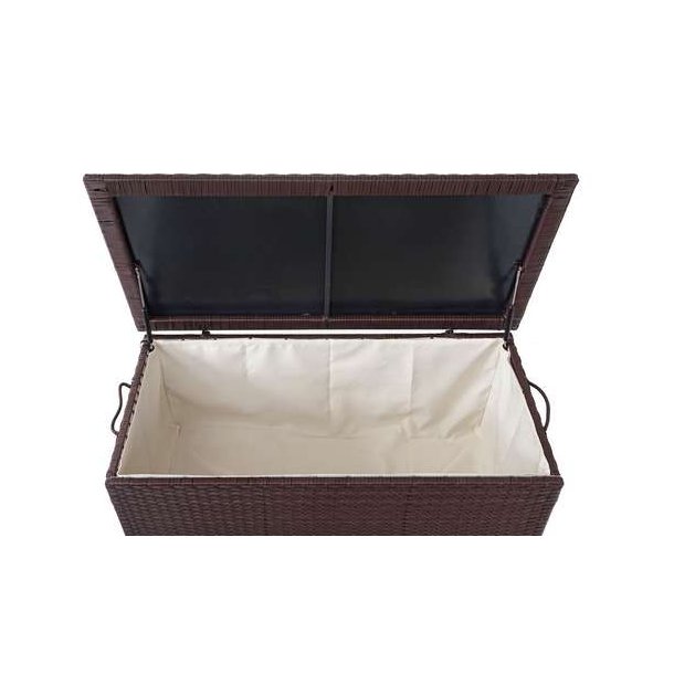Polyrattan hyndeboks - brun hyndeboks p 320 liter - 63x135x52 Premium model
