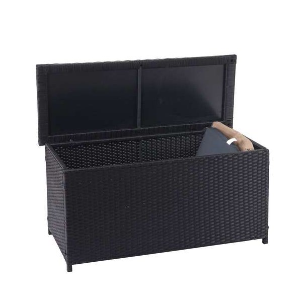 Polyrattan hyndeboks - sort hyndeboks p 320 liter - 63x135x52 Basis model