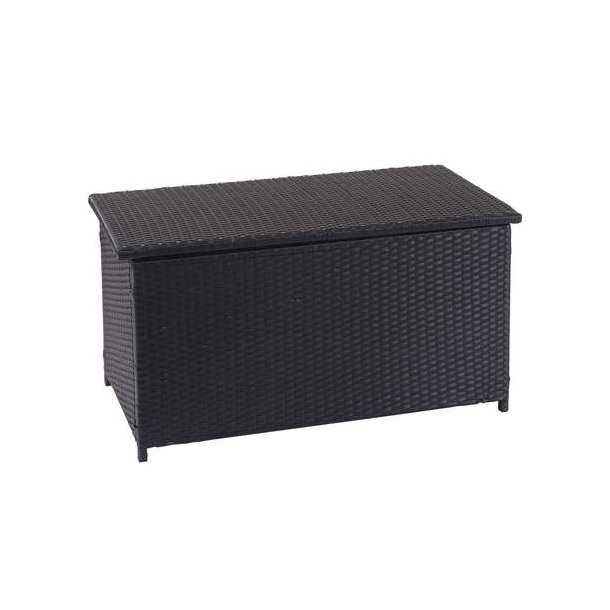 Polyrattan hyndeboks - sort hyndeboks p 320 liter - 63x135x52 Basis model