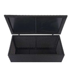 Polyrattan hyndeboks - sort hyndeboks p 320 liter - 63x135x52 Basis model