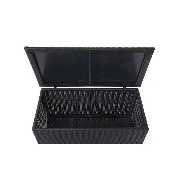 Polyrattan hyndeboks - sort hyndeboks p 320 liter - 63x135x52 Basis model