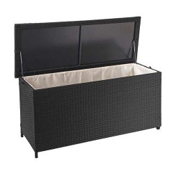Polyrattan hyndeboks - sort hyndeboks p 320 liter - 63x135x52 Premium model