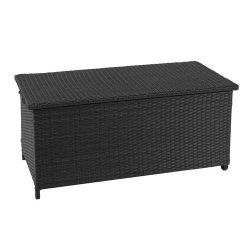 Polyrattan hyndeboks - sort hyndeboks p 320 liter - 63x135x52 Premium model