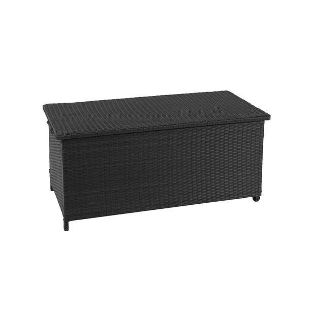 Polyrattan hyndeboks - sort hyndeboks p 320 liter - 63x135x52 Premium model