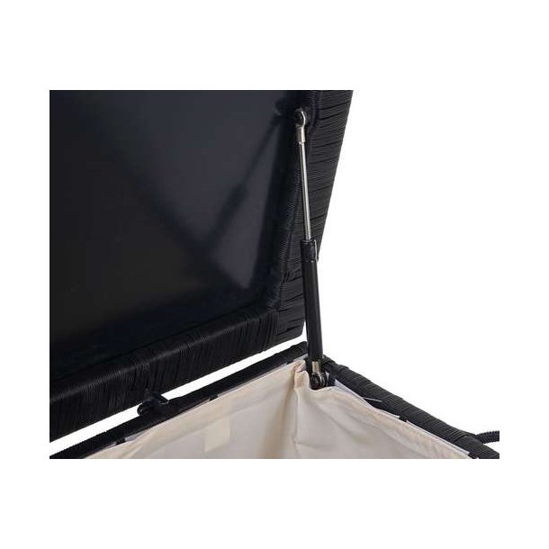 Polyrattan hyndeboks - sort hyndeboks p 320 liter - 63x135x52 Premium model