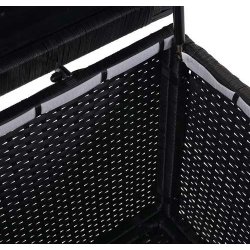 Polyrattan hyndeboks - sort hyndeboks p 320 liter - 63x135x52 Premium model