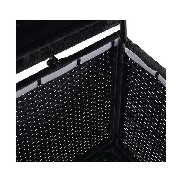 Polyrattan hyndeboks - sort hyndeboks p 320 liter - 63x135x52 Premium model