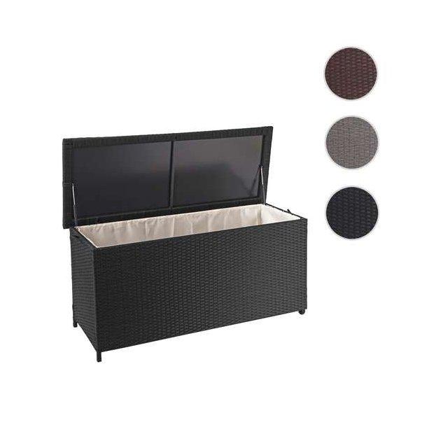 Polyrattan hyndeboks - sort hyndeboks p 320 liter - 63x135x52 Premium model