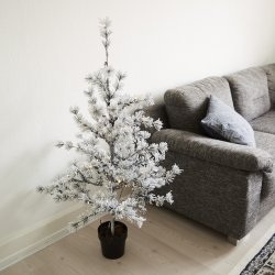 Kunstigt juletr i potte NORDIC WINTER 120 cm med sne og lys
