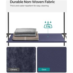 Kl�deskab med stofsider - marinebl� garderobeskab og t�jskab - 175 cm