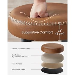 Barstol med kunstlder - st med 2 barstole - brun H63 cm