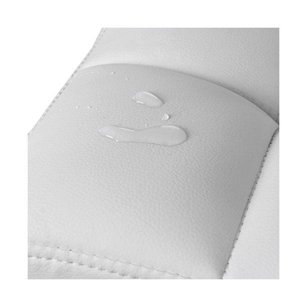 Barstole med kunstl�der - 2 h�je stole med metal fod - hvid