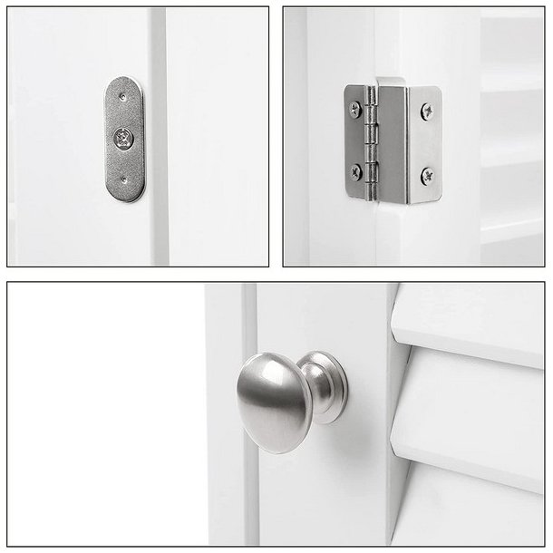 Kommode med skab og skuffe - hvid badev�relsesskab 87x32x30