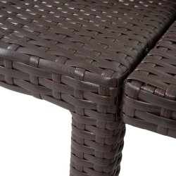 Polyrattan liggestol - brun polyrattan solseng med 10 cm creme hynde - Premium