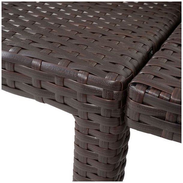 Polyrattan liggestol - brun polyrattan solseng med 10 cm creme hynde - Premium