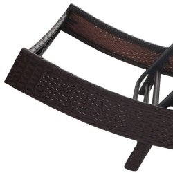 Polyrattan solseng - brun polyrattan liggestol med gr�t stof