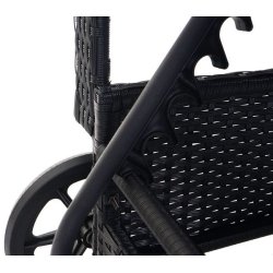 Polyrattan aluminium solseng - sort luksus solvogn og liggestol