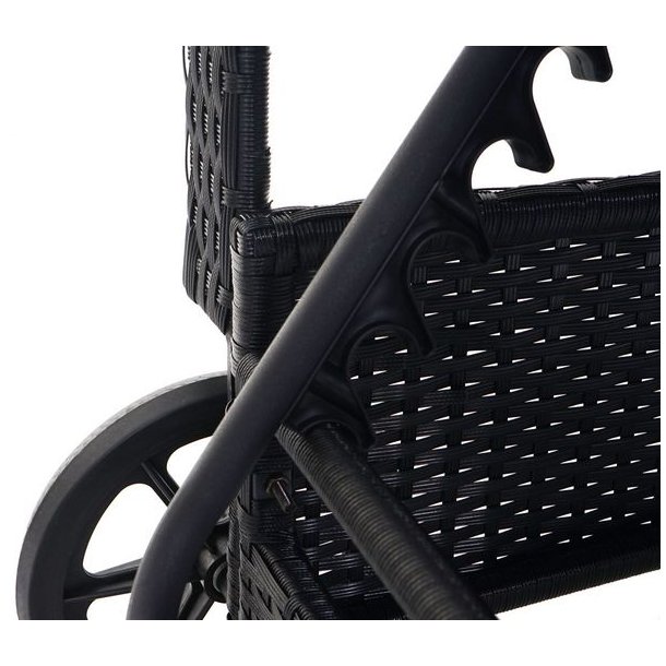 Polyrattan aluminium solseng - sort luksus solvogn og liggestol