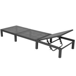 Polyrattan liggestol - sort polyrattan solseng med 10 cm gr hynde - Premium