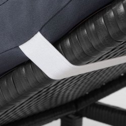 Polyrattan liggestol - sort polyrattan solseng med 10 cm gr hynde - Premium