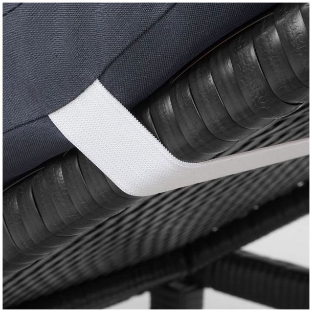 Polyrattan liggestol - sort polyrattan solseng med 10 cm gr hynde - Premium