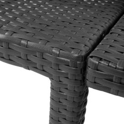 Polyrattan liggestol - sort polyrattan solseng med 10 cm gr hynde - Premium