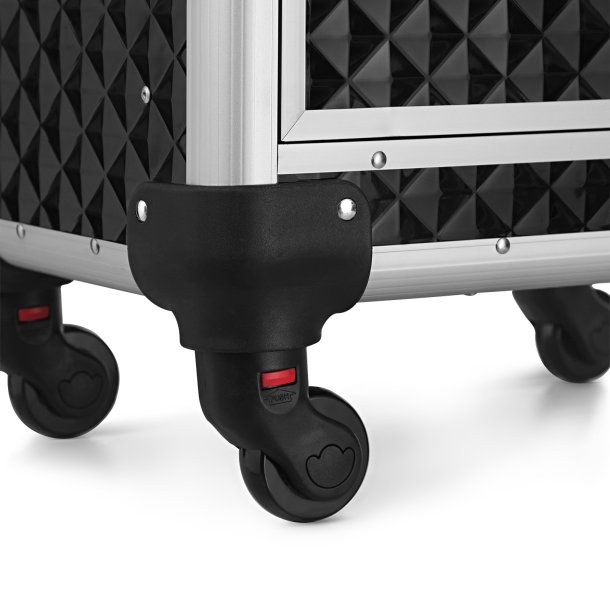 Kosmetikvogn - lille rullevogn med 3 niveauer, med l�s - sort