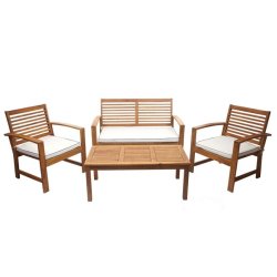 Havembelst 4 dele med hynder massivt akacietr - loungest