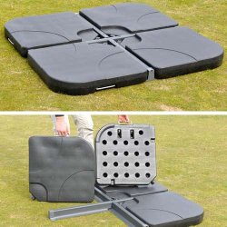 Markedsparasol 5 m - antracit parasol 500 cm med krank, fod og fliser