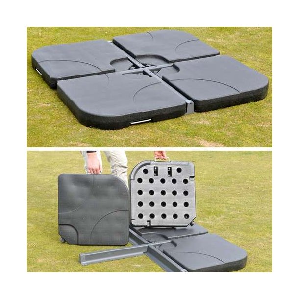 Markedsparasol 5 m - antracit parasol 500 cm med krank, fod og fliser